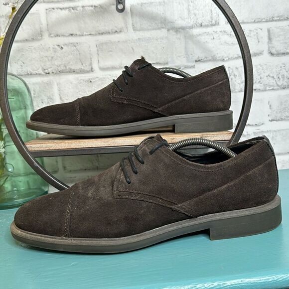 New Calvin Klein Upton Suede Oxfords Cap Toe Leather Dress Shoes Size 11 main image 6